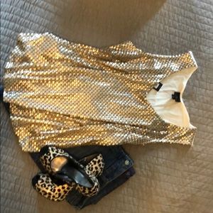 Gold Sequined Tank Top